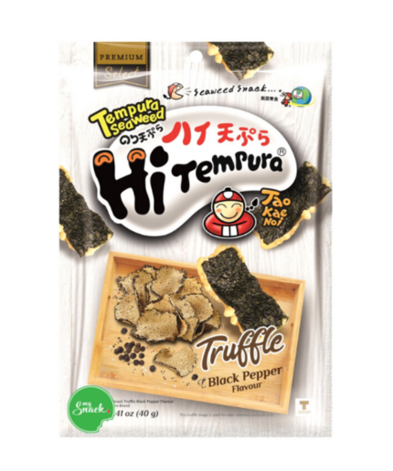 Tempura-merilevälastuja tryffelillä ja mustapippurilla